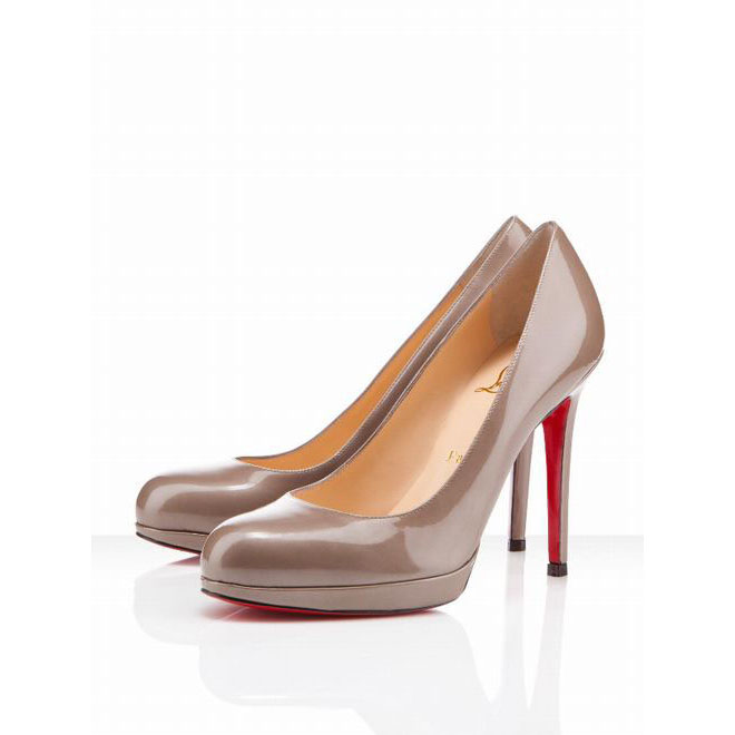 Christian Louboutin New Simple 120mm Patent Leather Pumps Oyster Gray