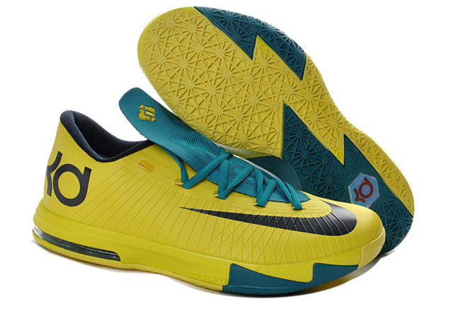 Nike Womens Zoom Kevin Durant 6 %u201CSeat Pleasant%u201D- Sonic Yellow/Midnight Navy & Tropical Teal
