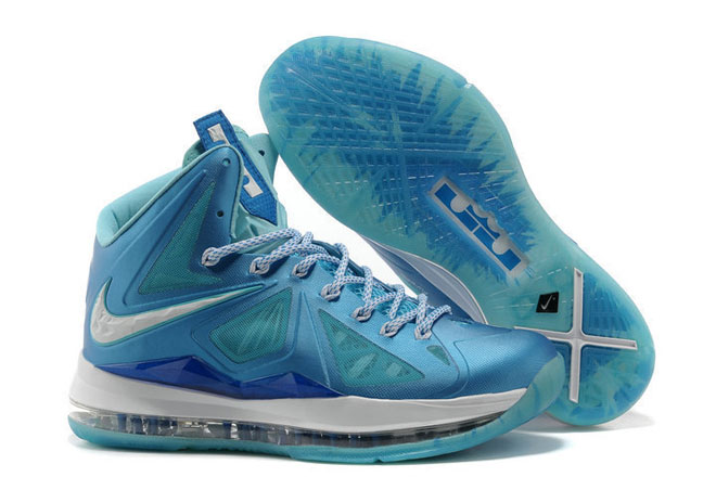 Nike King LeBron James 10 Ice Blue-White Mens Sneakers