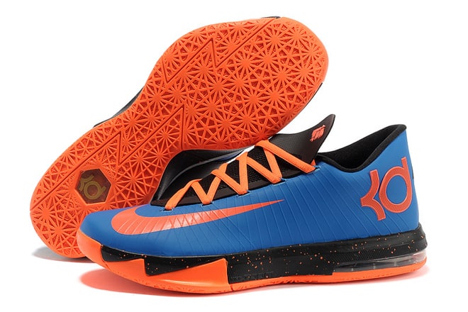KD 6 VI (Dark Blue/Team Orange & Total Orange) Nike Mens Athletic Sneakers