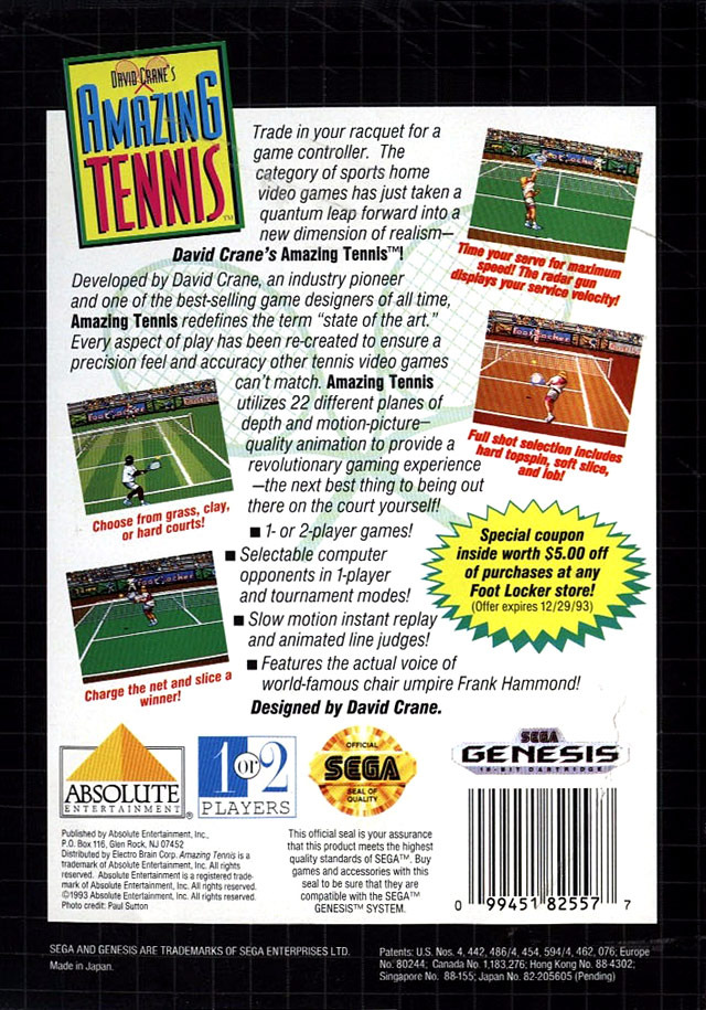 David Crane's Amazing Tennis