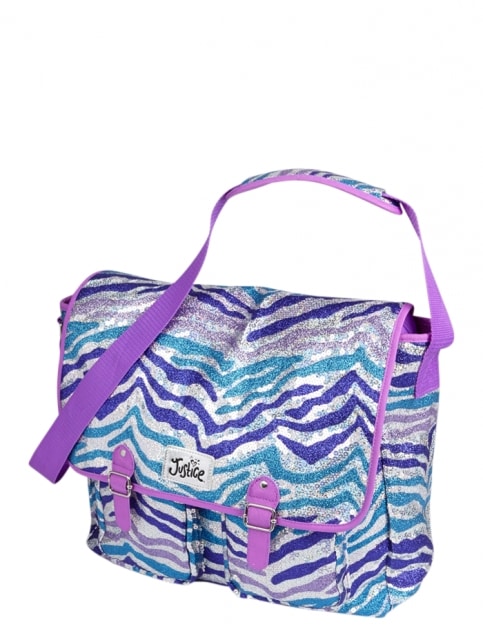 Glitzy Zebra Messenger Bag