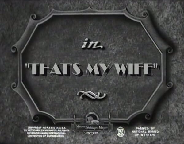 That's My Wife                                  (1929)