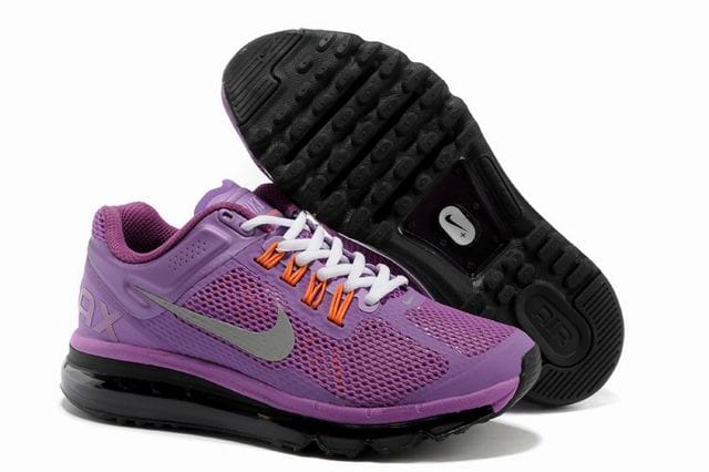 Air Max 2013 Purple Black Orange/White Nike Womens Size Shoes