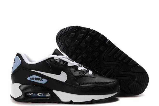Nike Running Air Max 90 Black White Pale Blue Men Sneakers