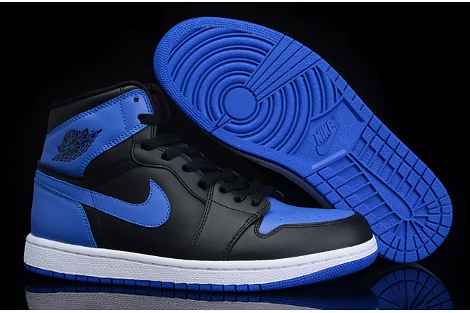 nike high tops black and blue