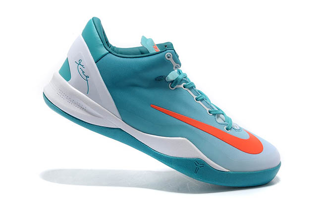 Nike Air Kobe 8(VIII) MC Turquoise/Orange and White and Blue Male Size