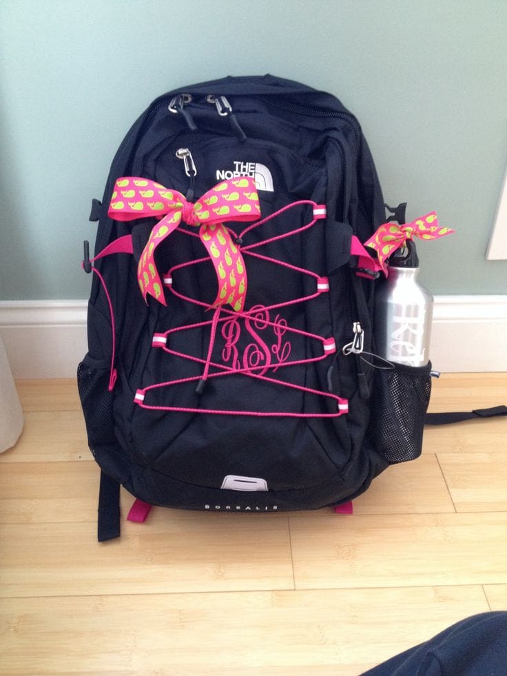 monogrammed north face backpack