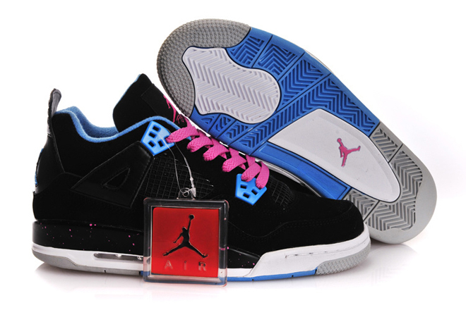 Air Jordan 4 (IV) Retro Gs Dynamic Blue & VIVid Pink/Black for Ladies(Arriving at Retailers)