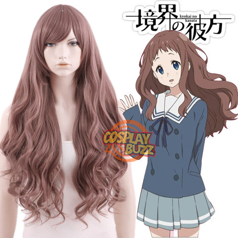 Beyond the Boundary Kyokai no Kanata Shindou Long Curly Purplish Brown