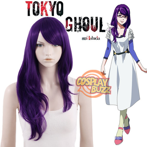 Tokyo Ghoul Tokyo Guru Rize Kamishiro Long Purple Anime Cosplay Wig PL