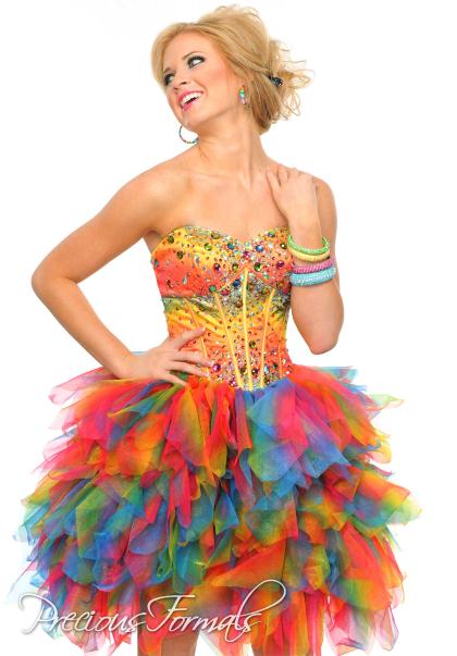 Precious Formals Rainbow Dress P46625