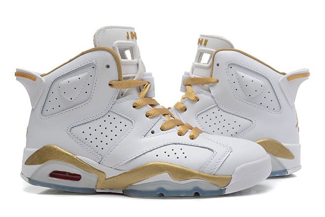 Golden Moment Colorway Mens Air Michael Jordan VI 6 Metallic Gold/White Athletic Shoe