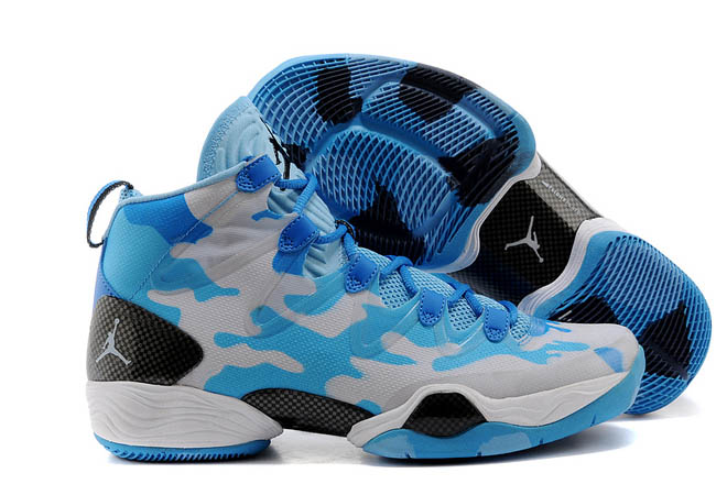 Jordan SE XX8 Blue/White and Navy UNC Camouflage Mens Athletic Sneakers