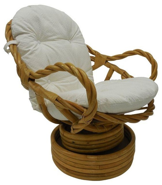 Vintage Bamboo Rattan Swivel Rocking Chair Vintage Bamboo Rattan Swivel Rocking Chair