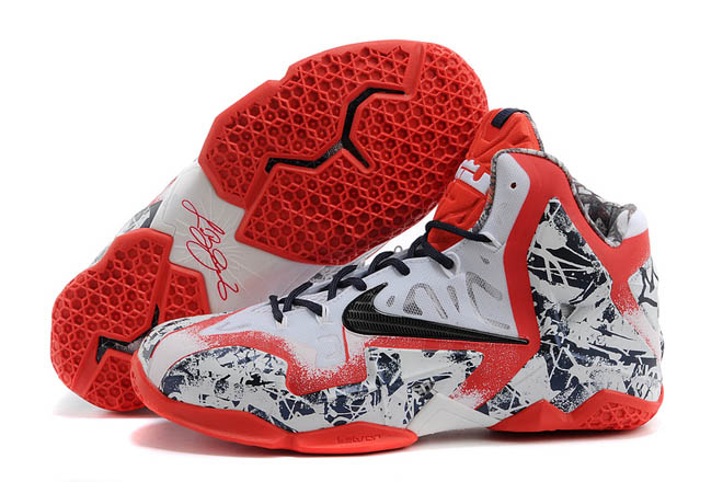 King James 11 XI Red/Navy Blue and Red Colorway Mens Basketball Training Shoe
