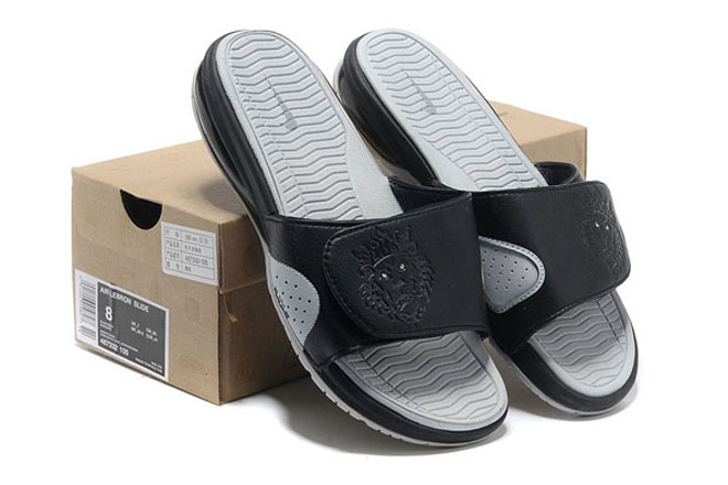 Nike Air Lebron Slide-Mens Black/Strata Grey/White Casual Sneakers