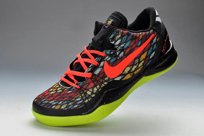 NBA Laker Kobe Bryant System 8 Elite Christmas New Design Bright Crimson & Fiberglass/Black & Vivid Sulphur Shoes For Male