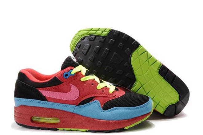 Women Air Max 1 Cheap Sneakers - KW Infared Red Black Jade