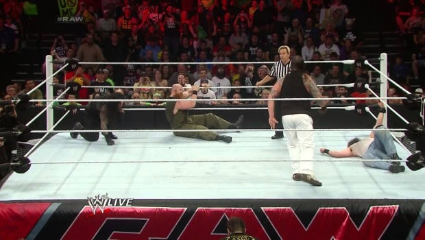 John Cena, Roman Reigns & Dean Ambrose vs. The Wyatt Family (WWE, Raw, 06/09/14)