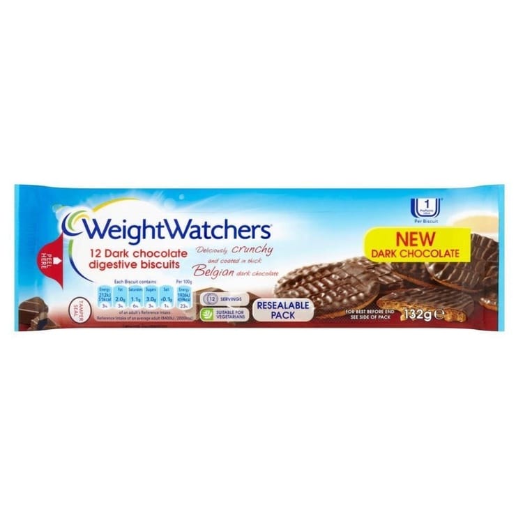 Weight Watchers Dark Chocolate Digestive Biscuits (132g)