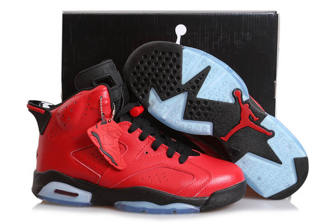 NBA Athletic Shoes for Lady in Black and Infrared 23 Colorway Nike Air Jordan VI