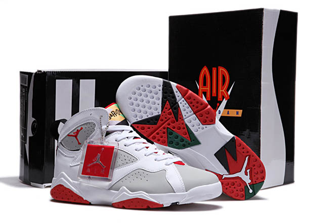 Michael Jordan Retro VII Mens Grey and Red and White - Hare Shoes
