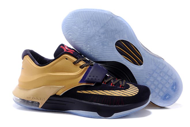 Brand Nike KD 7 VII Gold and Dark Purple Training Shoes - Men