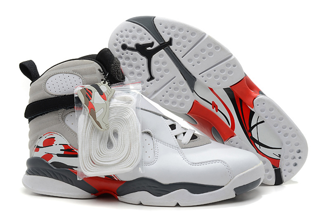 Jordan Basketball Sneaker (White/ Grey/Red) Retro 8 Bugs Bunny Style