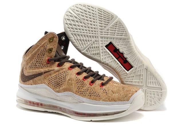 King LeBron James 10 X EXT Cork QS Hazelnut Mens Sneakers