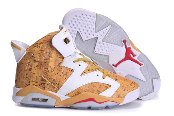 White and Glod Michael Jordan 6 New Athletic Sneakers Women Size