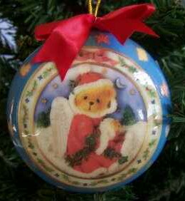 Cherished Teddies - Ornament (Angel bear in wreathe garland)
