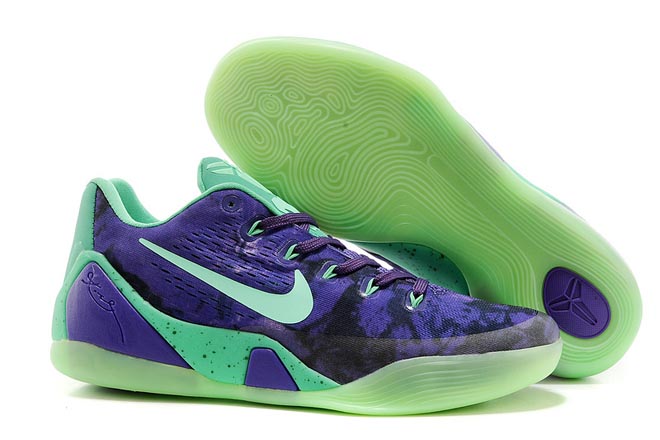 Low Kobe Bryant Sports Shoes Nike ZK 9 EM Green/Court Purple Colorway