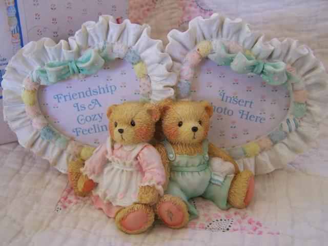 Cherished Teddies - Picture Frame (Double Heart Shaped)