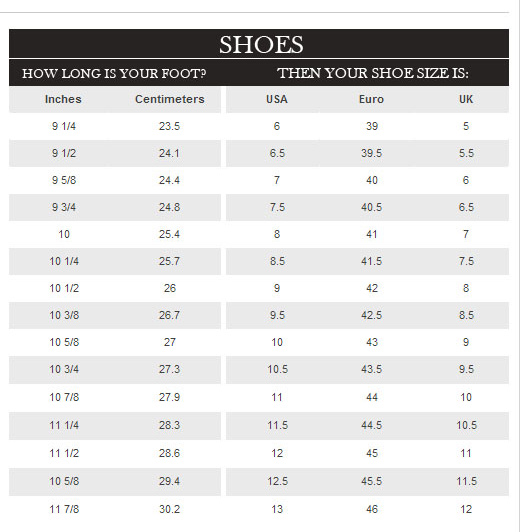 Lv Shoe Size Chart