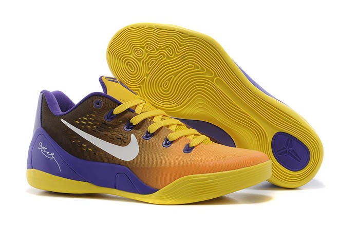NBA Kobe Bryant 9 Low Lakers Gradient EM Sneakers Online - White Purple Yellow