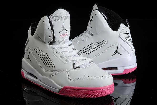 Men Size Flight 45 High Nike Jordan Brand Shoes Pink/Black/White Cheap Price Sale
