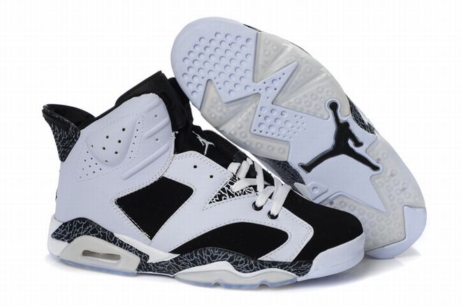 Black/White-Jordans Sneakers 6-Nike-Air-Mens