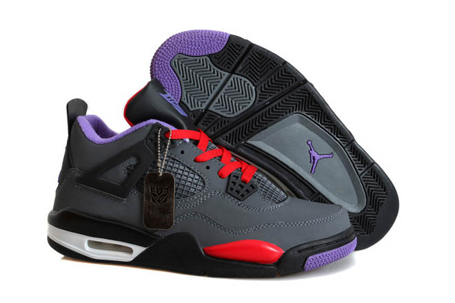 Air Nike Brand Michael Shoes with Purple Black Grey and Red Men Size Transformers Retro 4 Jordan Sport Shoes