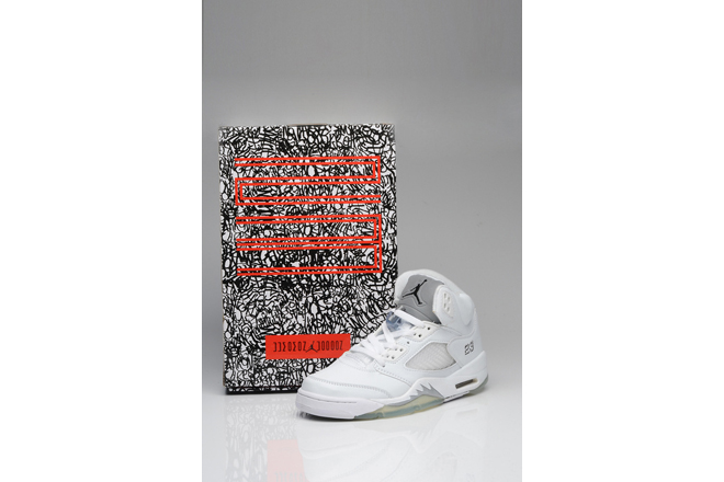 Retro Michael Nike Jordan 5 (V) In White and Grey Mens Sneakers - Jordan Brand