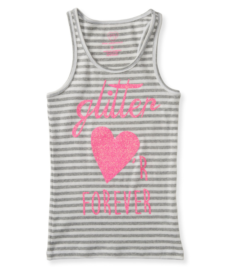 Kids' Striped Glitter Lover Tank
