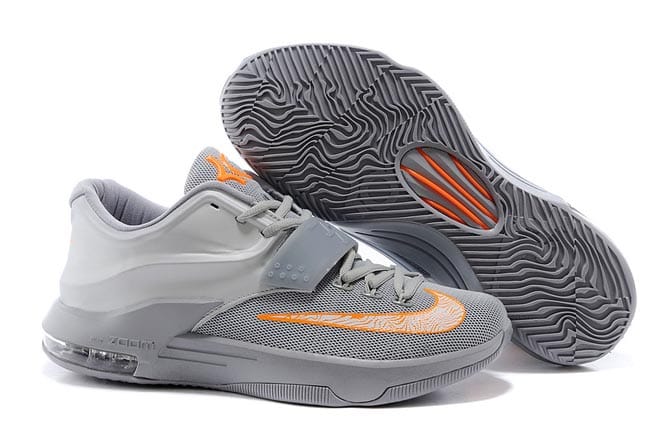 Nike Brand Zoom KD VII Mens Urban Orange/Wolf Grey/Silver Sports Shoes - 