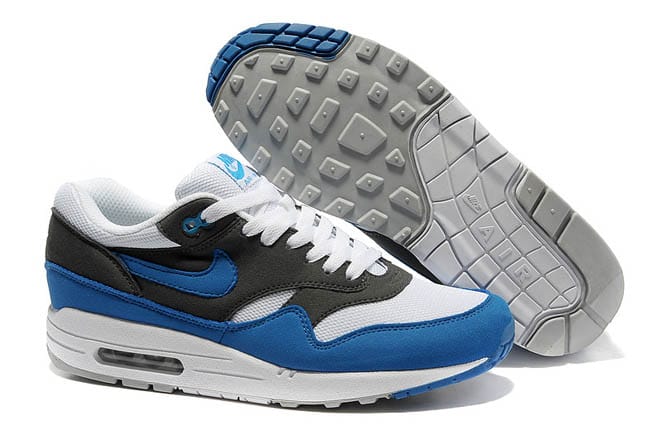 Nike Air Max 1 White Signal Blue Anthracite Men Sport Shoes