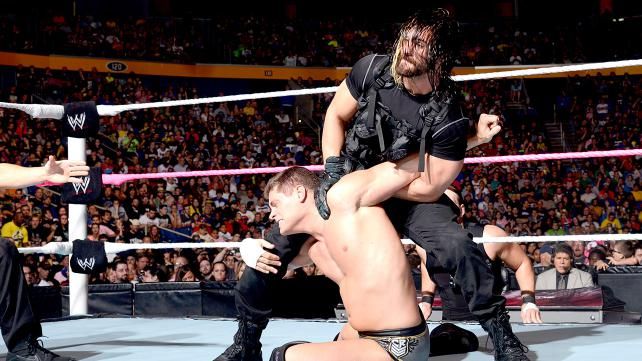 Roman Reigns & Seth Rollins vs. Cody Rhodes & Goldust (WWE, Raw, 10/15/13)