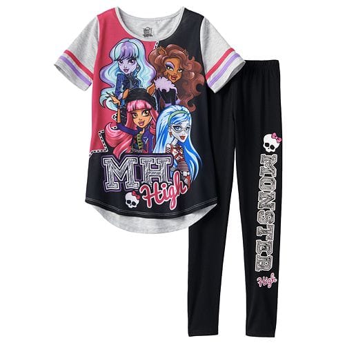 Monster High M H High Glitter Skull Pajama Set