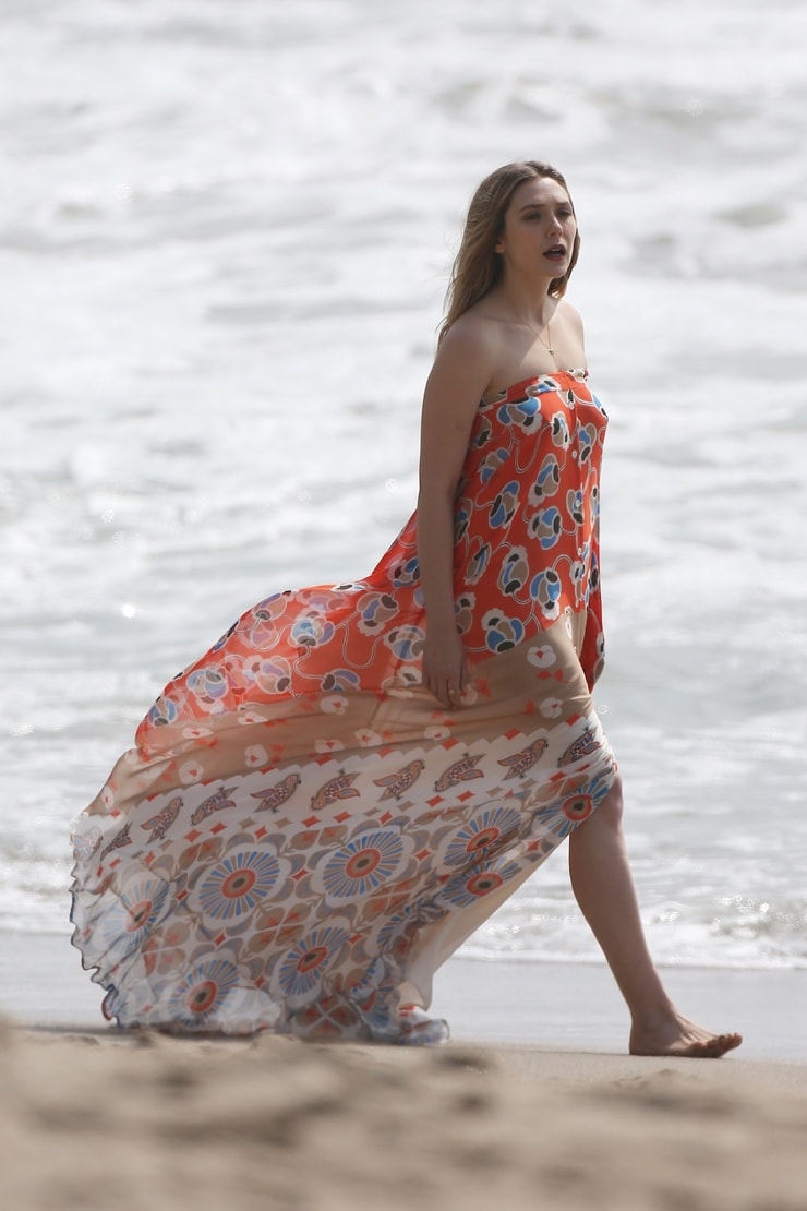 Elizabeth Olsen On Beach