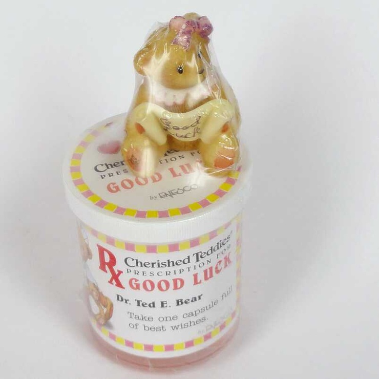 Cherished Teddies - Medicine Bottle  (Good Luck - 