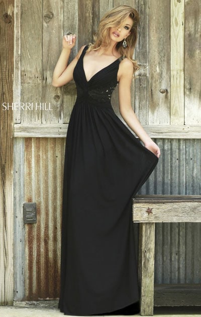2014 Ivory/Lilac/Aqua Open-Back Sherri Hill 8532 Long Bodice Cocktail Dress