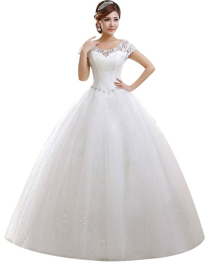 Eyekepper Double Shouder Floor Length Bridal Gown Wedding Dress Custom Size Eyekepper Double Shouder Floor Length Bridal Gown Wedding Dress Custom Size