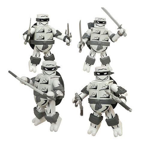 Teenage Mutant Ninja Turtles Mirage Minimates Box Set Black and White SDCC Exclusive